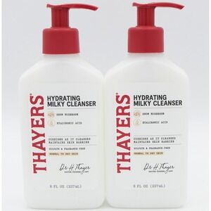 Thayers Hydrating Milky Cleanser w/ Hyaluronic Acid 2 Pack 8 oz Ea Pump Bottle